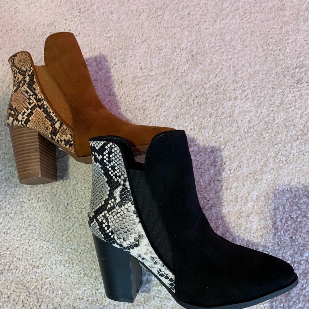Snake Print Ankle Bootie
